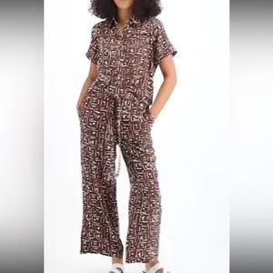 Alfani BROWN EXOTIC GEOMETRIC
Women's Print Tie-Waist Wide-Leg Pants, Size XL‎